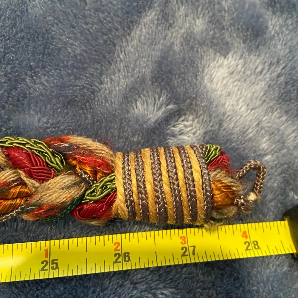 Vintage Braided Belt Cloth Bohemian Hippie Western Festival Multicolor Sz Small